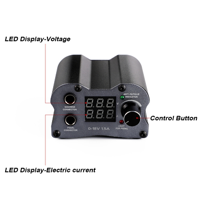 Aluminum Digital Tattoo Power Supply P189 Tattoo Pen Battery LED Display Black