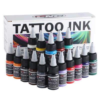 15ml 16 Colors Tattoo Pigment Ink 1/2 Oz CNC Tattoo Ink Set